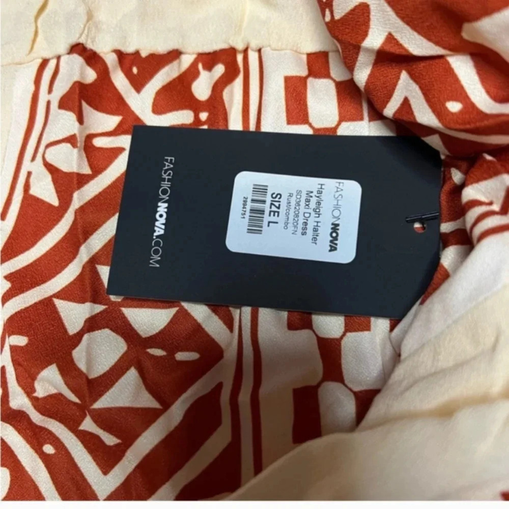 NWT Hayleigh Boho Halter Maxi Dress Large - Picture 6 of 7